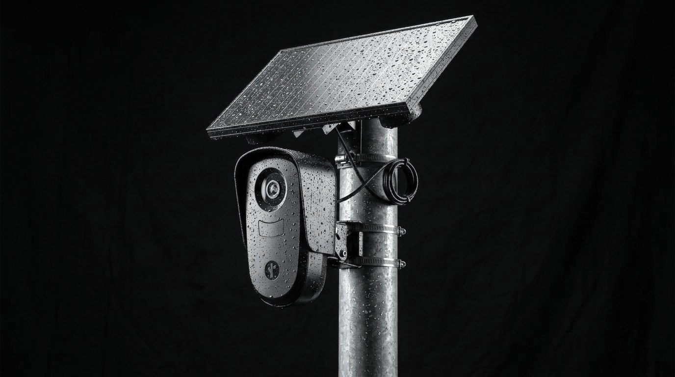 The plate reader on its pole, from the film